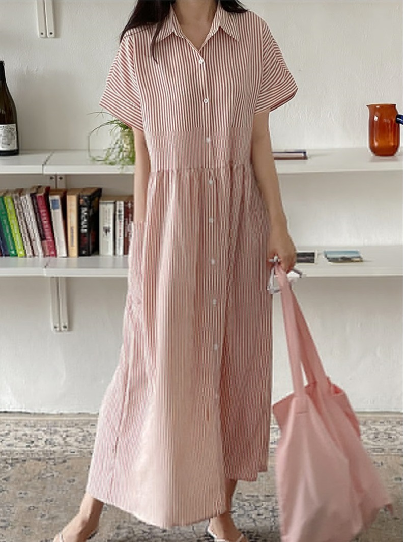 Retro Korean Style Loose Fit S - огляд і ціна Korean Style A Line Shirt Dress