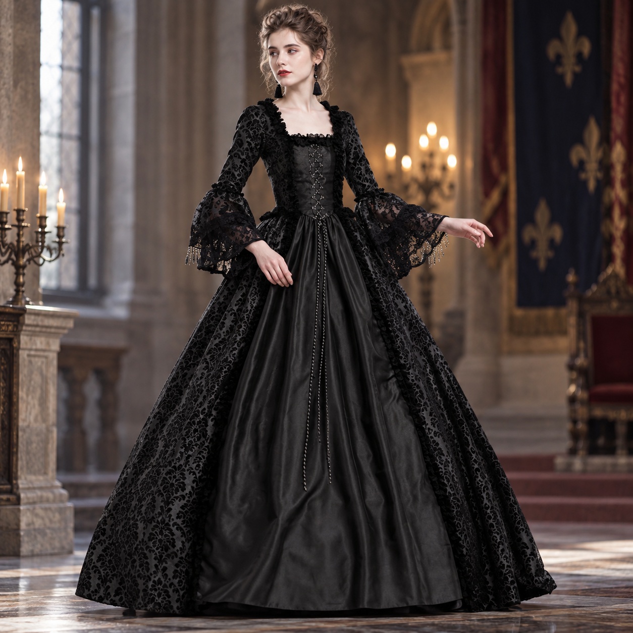 Patchwork Flared Sleeve Dress  - огляд і ціна Dresses