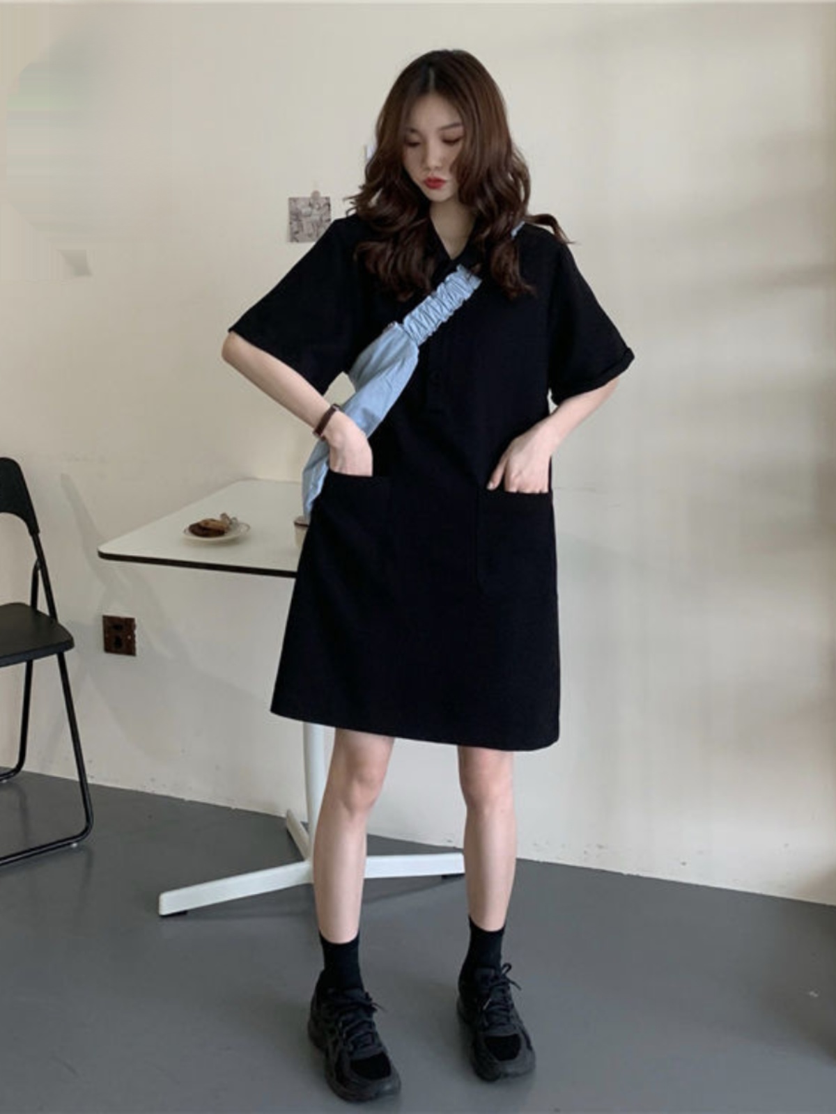 plus Size A-Line Dress  Collar - огляд і ціна Korean Style A Line Shirt Dress