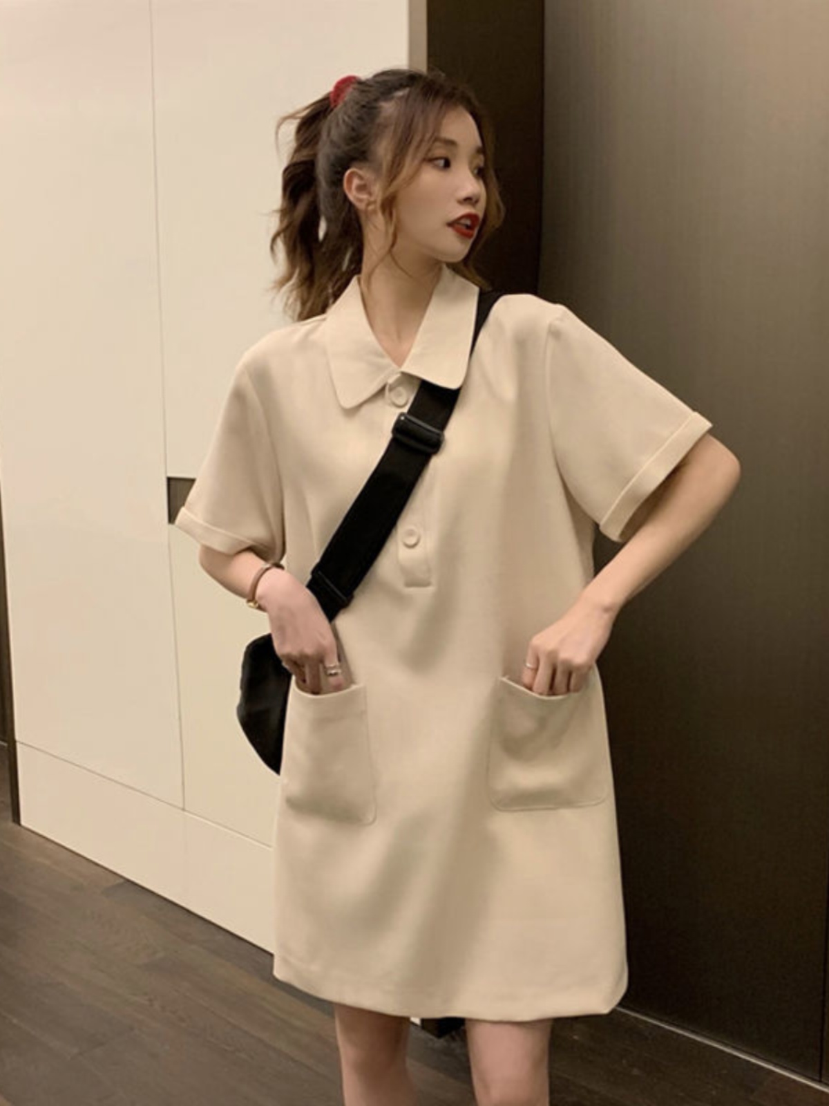 plus Size A-Line Dress  Collar - огляд і ціна Korean Style A Line Shirt Dress