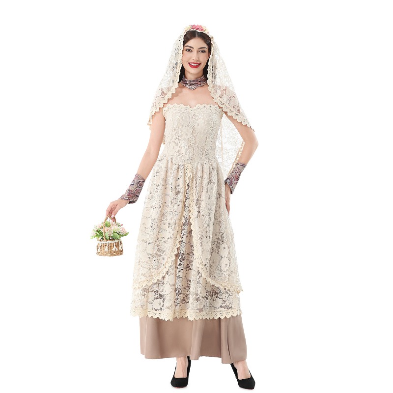 Women Vintage Lace Maxi Dress  - огляд і ціна Dresses