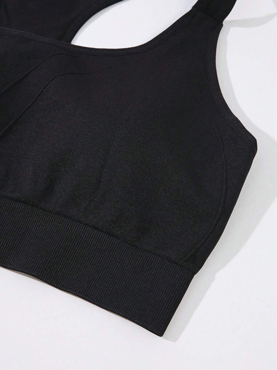 1Pcs Black Sport Solid Backles - огляд і ціна Seamless Ribbed Workout Tank Top