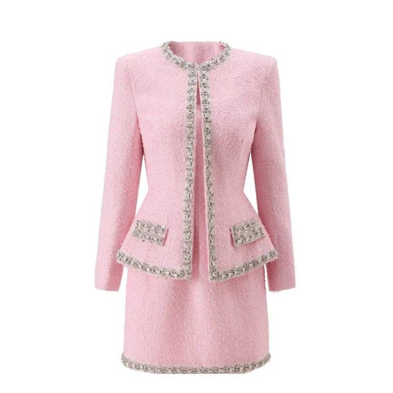 Premium Pink Tweed Women Two-P - огляд і ціна Tweed Two Piece Blazer Dress