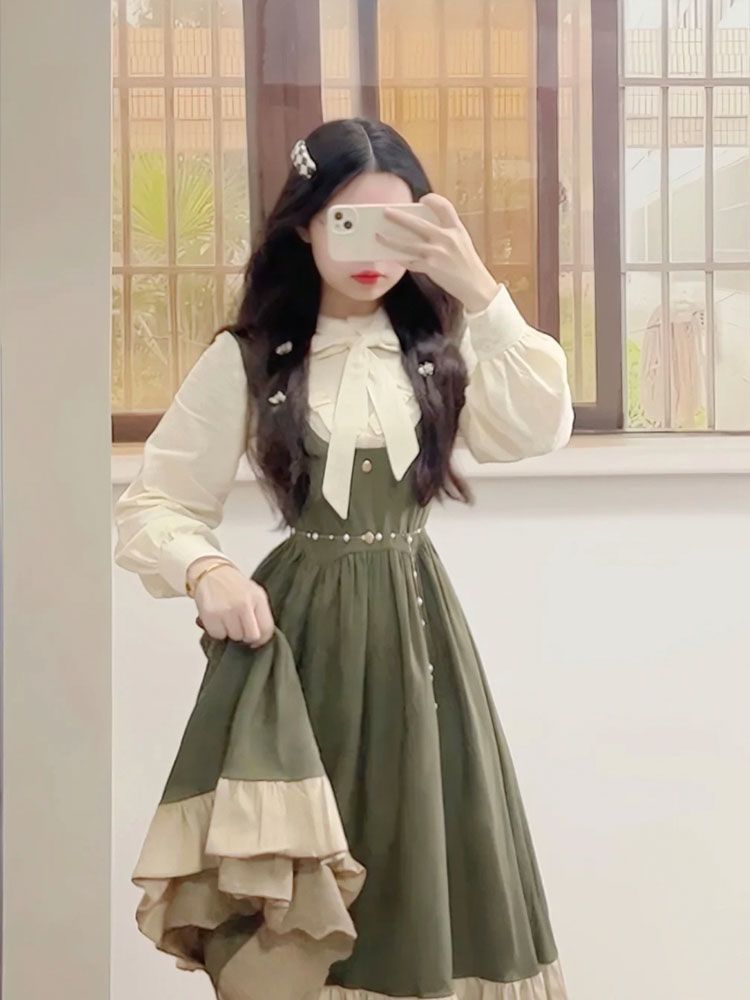2025 New Japanese Korean Kawai - огляд і ціна Korean Style A Line Shirt Dress