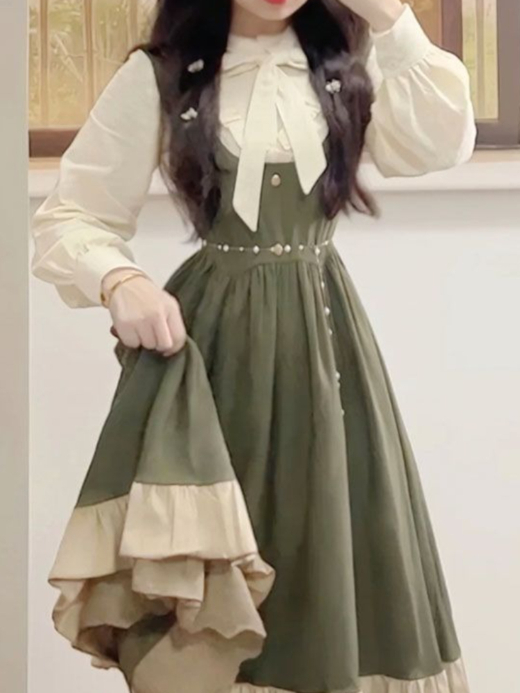 2025 New Japanese Korean Kawai - огляд і ціна Korean Style A Line Shirt Dress