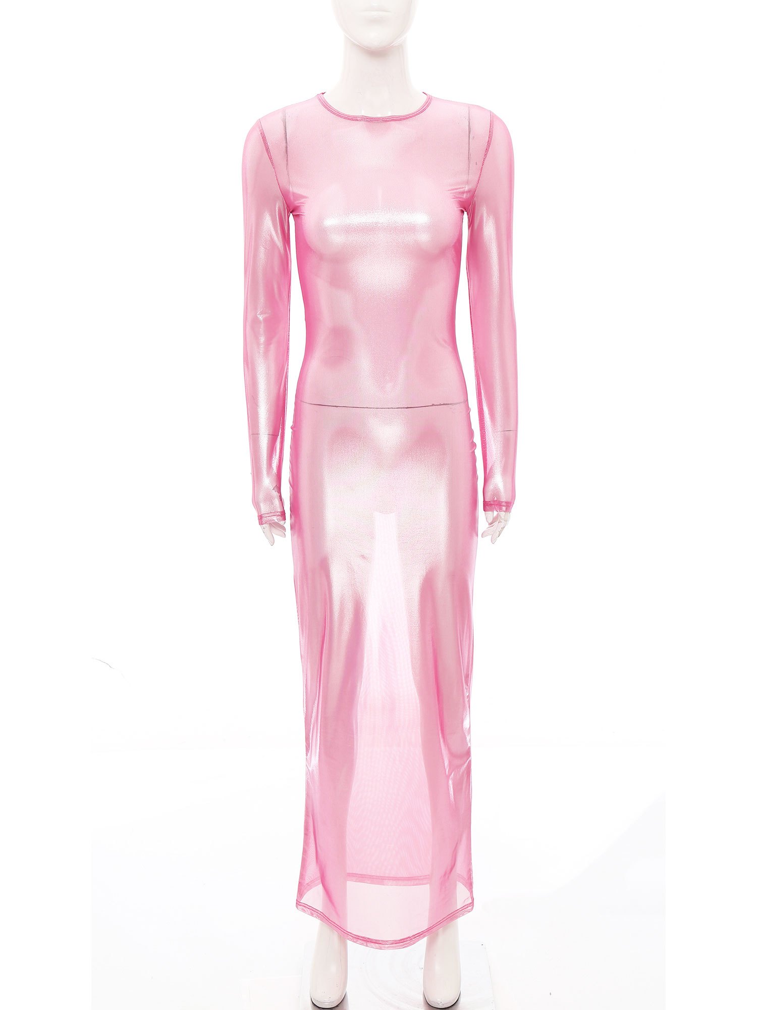 Womens Shiny Metallic Sheer Lo - огляд і ціна Sexy Mesh Sheer Bodycon Dress