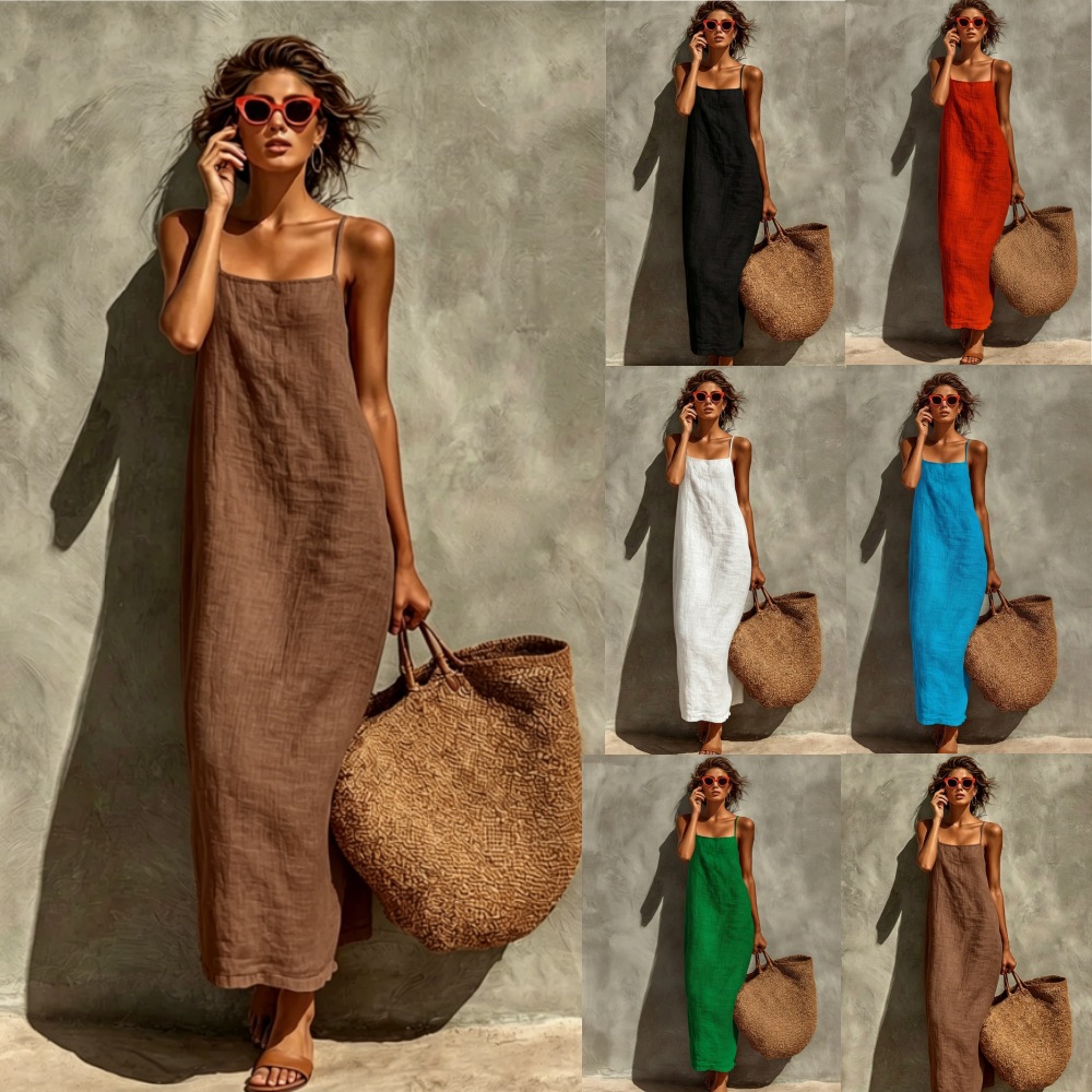 2026 Summer Women Cotton Linen - огляд і ціна French Vintage Floral Midi Dress